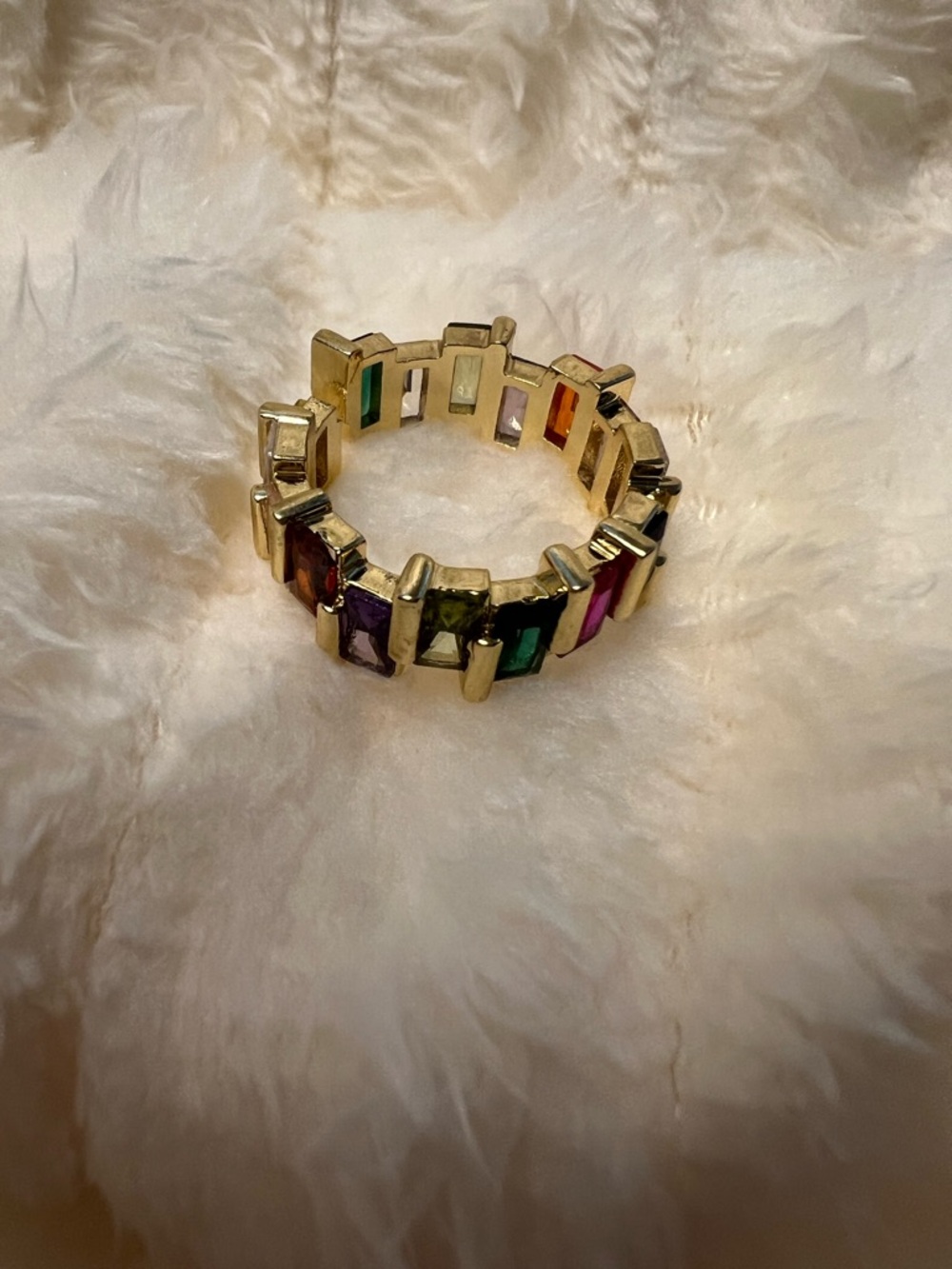 Gold Multi-Stone Statement Ring - Multi Colored & Adjustable - Picture 6 of 12